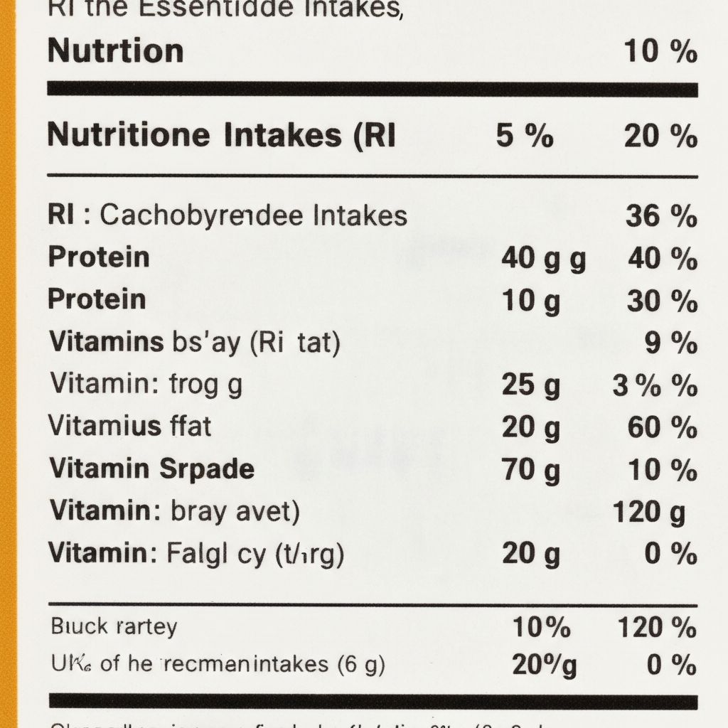 Reference intake percentages on food label