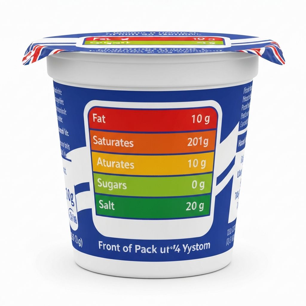 Traffic light labelling on yogurt pot