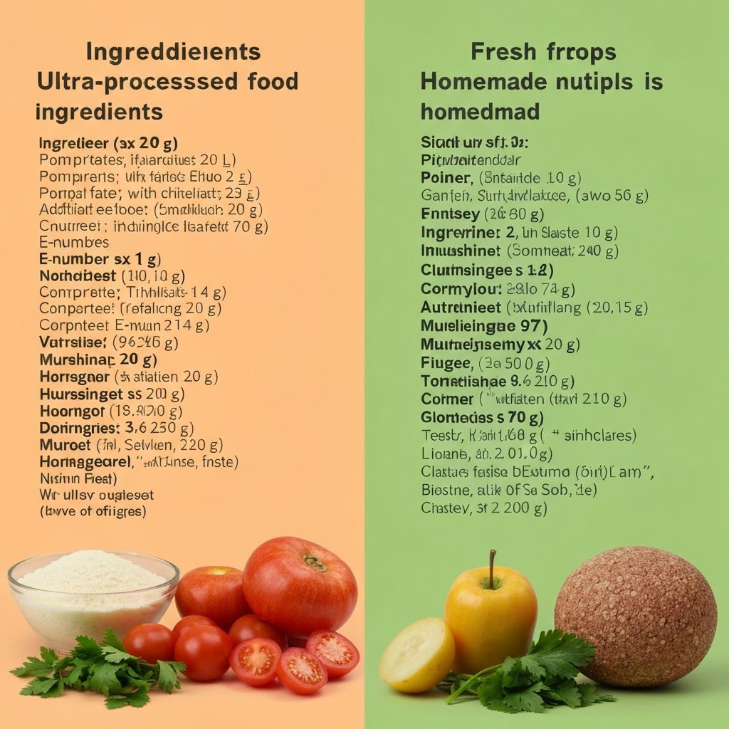 Comparison of ingredient lists on food labels